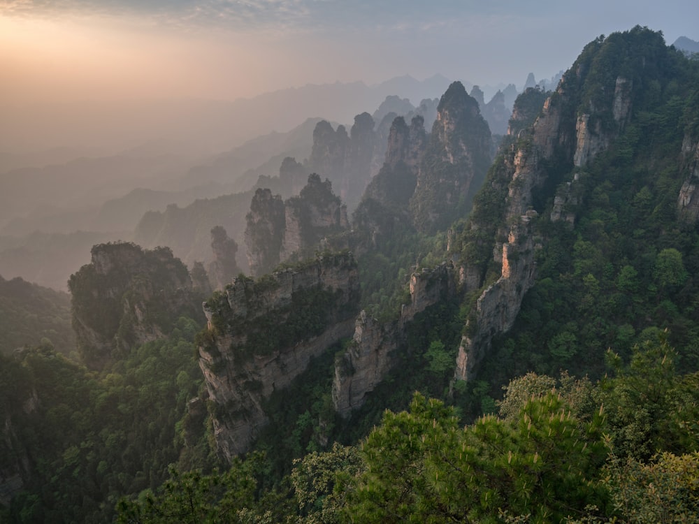 Floating sandstone pillars from above